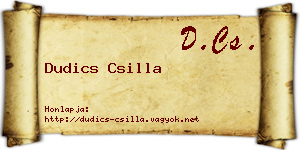 Dudics Csilla névjegykártya